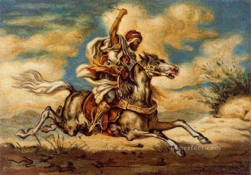 ジョルジョ・デ・キリコ Painting - 馬に乗ったアラブ人 ジョルジョ・デ・キリコ 形而上学的シュルレアリスム